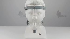BMC FM4 หน้ากาก CPAP หน้ากาก BIPAP หน้ากากแบบเต็มหน้าพร้อมหมวก นอนกรน หยุดหายใจขณะหลับ ของขวัญแปรงทำความสะอาด เส้นผ่านศูนย์กลางภายในท่อ 22 มม Bī xĕm sī