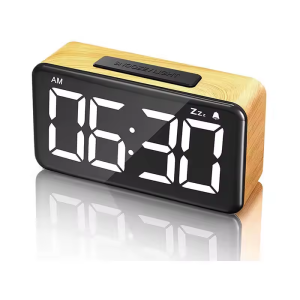 Wooden Digital Alarm clocks Digital Alarm Clock LED Alarm Clock with Large Display Desk Clocks for OfficeBedside Clock