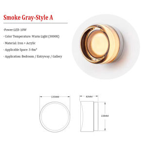 LED Round Wall Lamp Acrylic Embedded Ceiling Light Bathroom Wall Sconce Living Room Bedroom Home Decoration Indoor Lighting