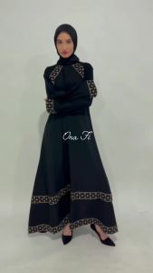 BAJU MUSLIM Abaya Arab Hitam Bordir SHAFIYAH ONAFI