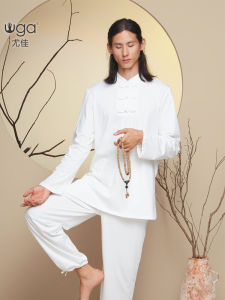 ชุดโยคะชาย ชุดจีนไท่ ชุดมEDIT จิตภาวนา ชุดผู้ชาย ชุดโยคะฤดูใบไม้ร่วงและฤดูหนาว ผ้าฝ้ายผสมโพลีเอสเตอร์ 95% 5% ยางยืด