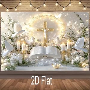 VIKAMA Christian Cross Tapestry Holy Dove Bible Background Cloth Church Bedroom Atmosphere Decoration Cloth Room Decoration