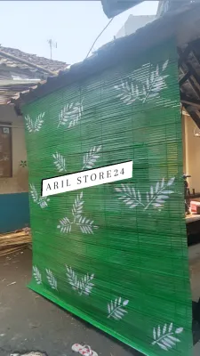 tirai bambu waran hijau Tira bambu outdoor anti hujan tirai bambu gulung wide bambu free paku sama tarikan bisa cod bayar di tempat