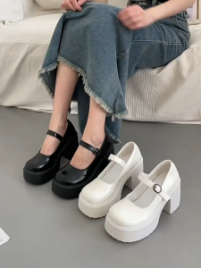 Mary Janes British style Casual Students Wild Style Classic Fashion Lolita/Japanese JK Black Thick bottom Shoes
