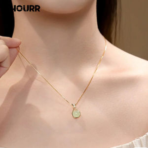 AHOURR ผู้หญิงประณีตและสง่างามสร้อยคอออกแบบความรู้สึกโซ่ไหปลาร้า