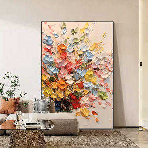 ภาพตกแต่งเรียบง่ายหรูหราขนาดใหญ่ ภาพดอกไม้ ห้องนั่งเล่น ห้องนอน รูปภาพตกแต่งกำแพง รูปภาพสีน้ำมัน ภาพวาด รูปภาพตกแต่ง รูปภาพตกแต่ง