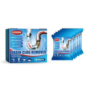 简素净 | 6 Pack 184g Fast Acting Drain Cleaner Powder Kitchen Sink and Toilet Pipe Unclogger Hair and Grease Remover Odor Eliminator