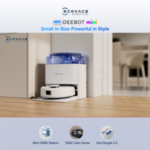 ECOVACS DEEBOT MINI Robot Vacuum Cleaner Compact But Powerful | LDS LiDAR & Line Laser | ZeroTangle 2.0 Anti-Tangle Tech | Vakum Sapu Mop Pel