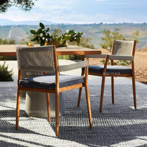Outdoor Wicker Dining Chair Designer Casual Back Restaurant Chairs Aluminium Alloy Rotatable No Installation Required Luxury Quality