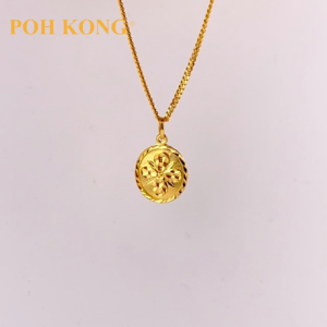 POH KONG 916/22K Gold Flowers Pendants