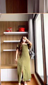 Ayesha Daster Jeswil Crinkle Airflow: Long Dres Crinkle Airflow Daster Wanita Dewasa