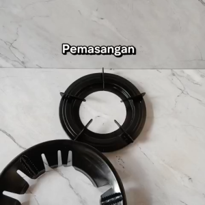 Promo! 1 Set Tatakan Cover Kompor Quantum Kaki 5 Gas Anti Angin/Slip Berkualitas Gratis Centong Nasi