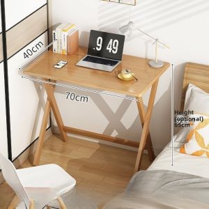 Foldable Solid Wood Nightstand Small Desk Bedside Table Sofa Side Table Laptop Table Bedroom Furniture Simple Modern Style