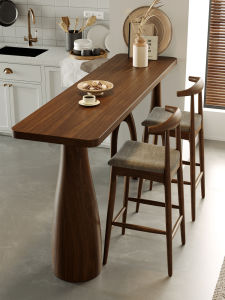 Solid Wood High Table Home Use Bar Table Integrated Window Balcony Wall Mounted Artistic Style Nordic Furniture