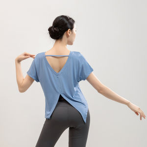 Modern Dance Practice Uniform Womens Short Sleeve Shape-Fitting Dance Top Classical Dance Teacher Slimming Form-Bodywear