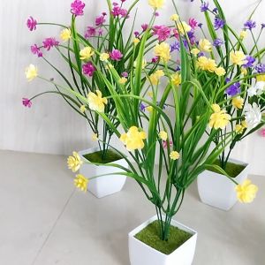 Sampai7an PBP42 / Tanaman Hias Pot Bunga Plastik Cantik Vas Home Indoor Ornamen Artificial Dekorasi Ruangan Rumah / COD