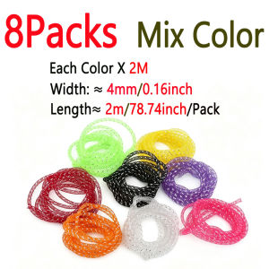 Bimoo 2M/Pack 4mm Flash Mesh Tube Fly Tying Material Holographic Mylar Tube For Tying Minnow Body Baitfish Streamer Flies