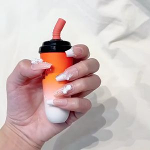 Bộ móng tay giả đính charm - CZ 077 màu trắng sang trọng dự tiệc đi chơi -  Kèm keo Silicon dán móng CÓ ẢNH SP THẬT