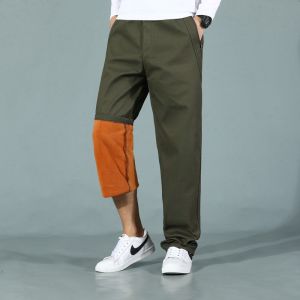 Quần Dài Ống Đứng Rộng Rãi Có Khóa Kéo Cho Nam Mùa Thu Đông Quần Dài Thường Ngày Quần Áo Bảo Hộ Lao Động Cỡ Lớn