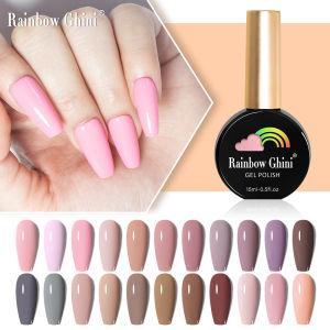 Rainbow Ghini 15ML Nude เจลเล็บเจลที่มีสีสันกึ่งถาวร UV LED HYBRID เคลือบเงา Soak Off เล็บทั้งหมดสําหรับเล็บ