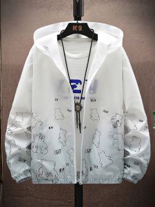 ROMON | Lomond Mens Ice Silk Sun Protection Jacket Summer Thin Fashion Brand Gradient Color Bear Teenage Fishing Sport Coat