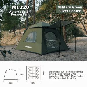 LongSinger | Auto Open 3-4 Person Tent for Outdoor Camping Sunscreen Waterproof