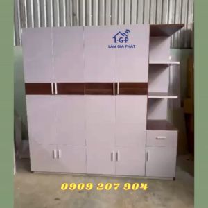 TỦ NHỰA QUẦN ÁO TRẮNG NÂU SIÊU ĐẸP TREO XẾP TIỆN LỢI CÓ KỆ NGOÀI