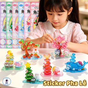Set Sticker Pha Lê 3D Pony / Thỏ Hồng / Cá Heo - Đồ Chơi Thủ Công Sáng Tạo DIY Lắp Ráp Cho Bé