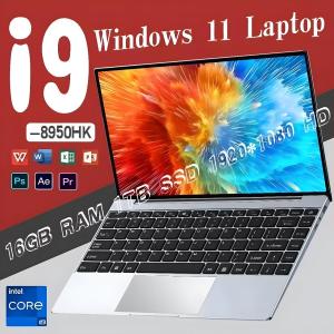 Intel Core i9 processor gaming laptop office computer Study PC 16GB RAM 1TB 2TB SSD resolution 1920x1080 i9 8950hk 14.1 In 2025