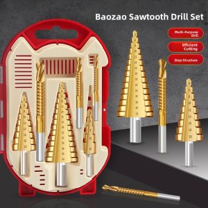 NIANXU | High Hardness Cobalt Sawtooth Pyramid Drill Bit Set for Woodworking