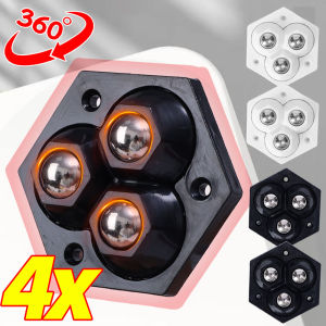 YESPERY 4Pcs Furniture Casters 360° Easy Moving Steel Ball Wheels Universal Pulley Household Mobile Base Accessories