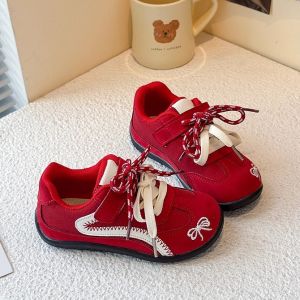 Spring Autumn Childrens Sports Shoes Soft Bottom Lightweight Magic Tape Girls Shoes Board Shoes Low Help Ultrafine Fiber