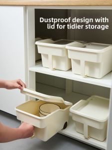 Stackable Lidded Handled Storage Basket