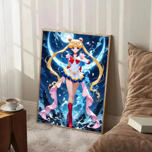 KAYOU | 5D Tự Làm Tranh Gắn Đá Bộ S-Sailor M-Moon Anime Nghệ Thuật Full Khoan Đá Khảm Trang Trí Treo Tường Dành Cho Người Lớn Không Khung Quà Tặng Dễ Thương