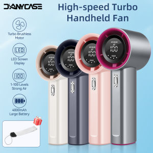 🔥4000mAh🔥DANYCASE Mini Super High-Speed Turbo Portable Handheld Fan | 100 Adjustable Speeds | Strong Wind | USB Rechargeable | LED Digital Display | 4000mAh