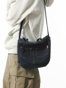 กระเป๋าสะพายไหล่ผ้าเดนิมสไตล์บูเท็คสำหรับเดินทางไปทำงานในฤดูใบไม้ร่วงปี 2024 กระเป๋าสะพายไหล่แบบลำลองสำหรับผู้หญิง