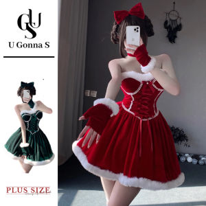 U Gonna S Christmas Sleepwear for Women Dress Red Sleeveless Push Up Lingerie Nightwear Fashion 2025 New Design Elastic Party Christmas Gift Green