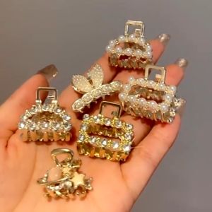 Tooyoo Sweet Mini Clips Hair Clip For Women Cute Hairpin with Pearl Diamond Bowknot Shark Clip Fashion Hair Accessories for Girls
