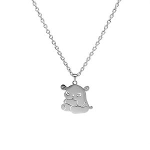 SANDCUP Titanium Steel Necklace Womens Sweet Cool Personality Unique Design Fashion Jewelry Cross Chain Silver Color