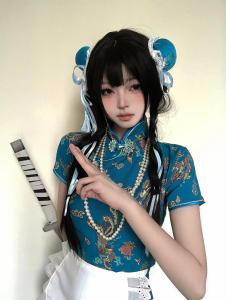 Chinese Cheongsam Dress Halloween Christmas Cosplay Uniform Soft Girl Maid Uniform Short Sleeve Daily Wear Other Material