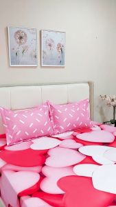 Sprei Michio King 180x200x30 Tinggi 30 tanpa Sambung Motif Lovely & Abstrak Bunga