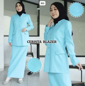 BLEZER GURU HIMPAUDI /STELAN GURU TK BIRU MUDA /STELAN BLEZER PEGAWAI BANK /BAJU DINAS ASNPNSGURUPEMDA PEGAWAI RUMAH SAKIT KLINIK