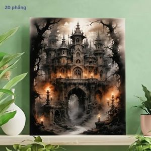 Bộ Tranh Tô Màu Theo Số Phong Cách Gothic Huyền Bí Tranh Sơn Acrylic Tự Làm Tranh Trang Trí Tường Tranh Vải Bố Quà Tặng Phòng Khách