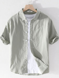 Áo Sơ Mi Tay Ngắn Cotton Linen Mùa Hè Mới