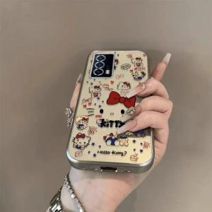 OppoA6 Phone Case Full Edge Protection Cute Kitty Cat Design with Bow Tie Transparent Soft Shell Womens Style Environmental Protection