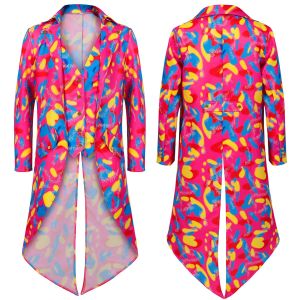 เสื้อโค้ทผู้ชาย70S ดิสโก้ย้อนยุคชุดสุภาพบุรุษเสื้อฝนกอธิกสตีมพั๊งก์ชุดเสื้อโค้ทชุดคอสเพลย์ผู้หญิง