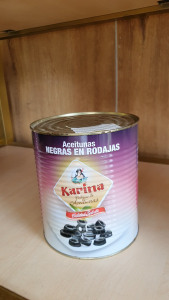Trái Oliu Đen Cắt Lát Karina 3055g – Black Olives Sliced Nhập Khẩu Tây Ban Nha – Dùng Salad Pizza Pasta