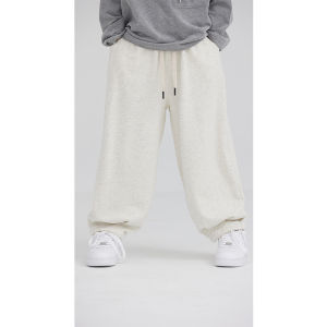 MT Original Kids Sports Pants Spring Autumn Loose Fit Thin Style Gray Floral Patterned Boys Long Trousers Casual Straight Leg