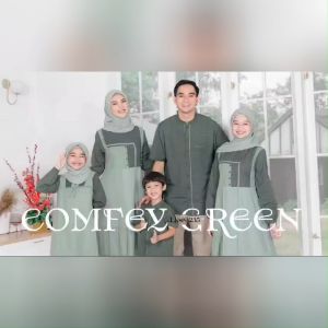 Terbaru Seply Gamis Wanita MEYRA 224 Tory Burch Dobby Crepe Premium Comfey Green Saku Sisi Eksis 235