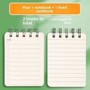 Portable Pocket-sized Thickened Portable Notebook Daily Planner Grid Line Mini Small Schedule Book Student Essential Supplies